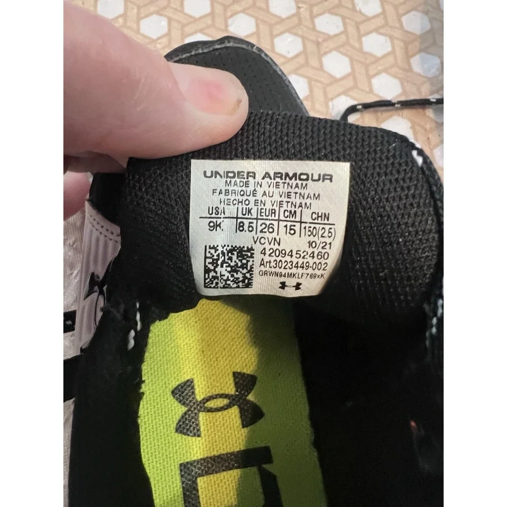 Under Armour Kids Black and White Athletic Sneakers